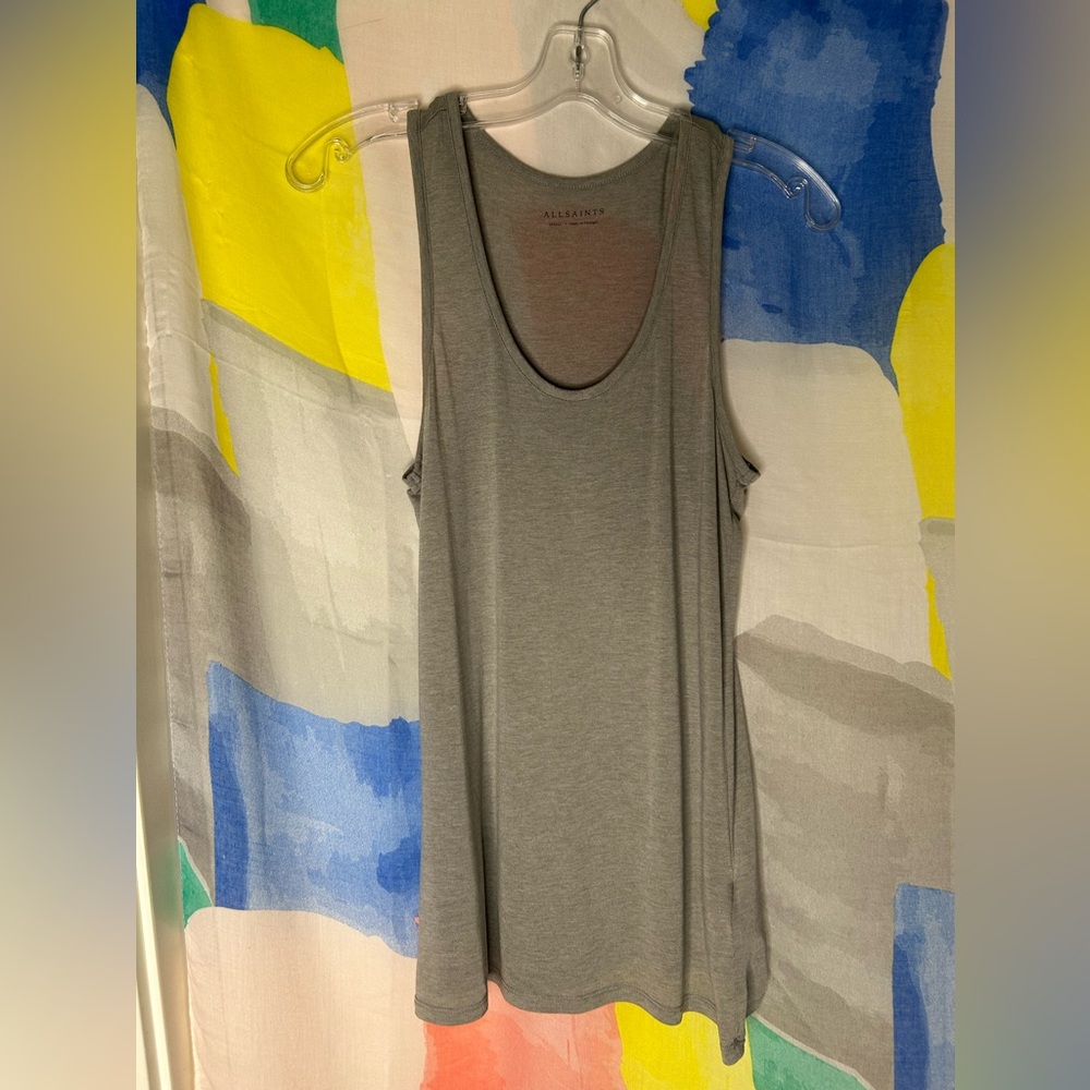 All Saints Fitted Green Tank Top